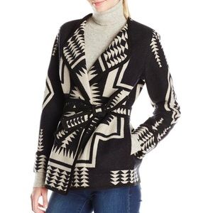 PENDLETON Black & White Tie Waist Coat Jacket